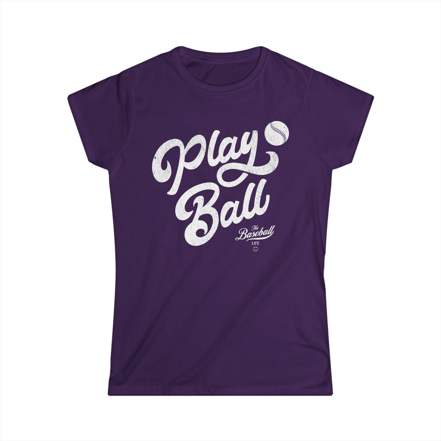 Women's Play Ball Script Baseball T-Shirt