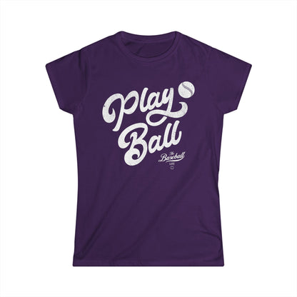 Women's Play Ball Script Baseball T-Shirt