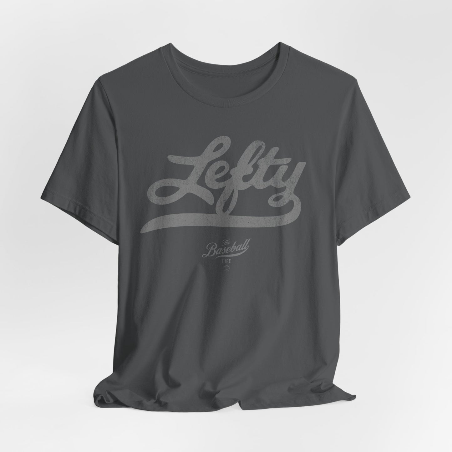 Lefty Baseball T-Shirt - Charcoal Gray Print