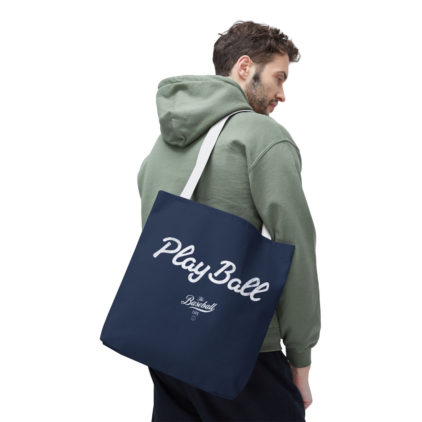 Play Ball Tote Bag_Navy with White Print