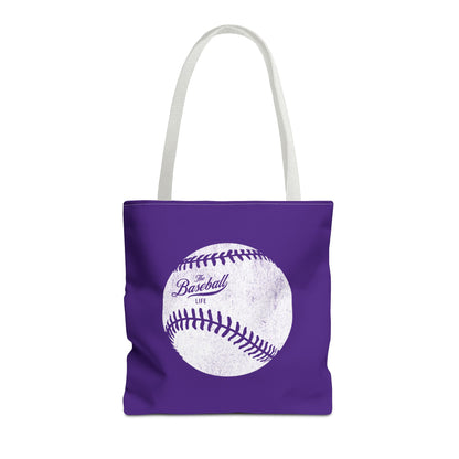 Weathered Baseball Tote Bag_Purple