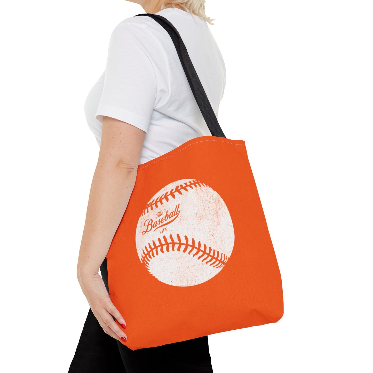 Weathered Baseball Tote Bag_Orange