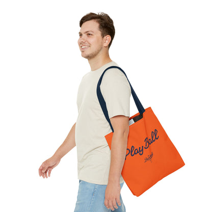 Play Ball Tote Bag_Orange with Navy Print