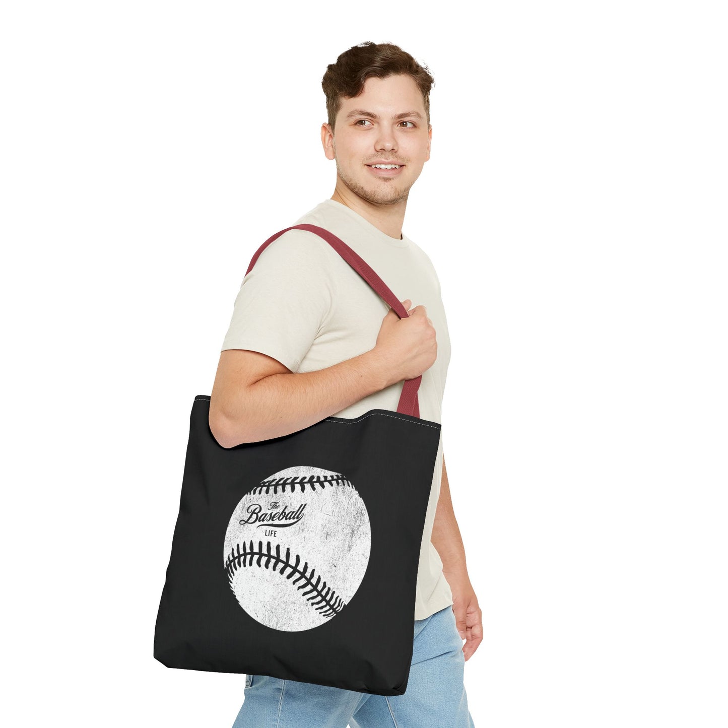 Weathered Baseball Tote Bag_Black