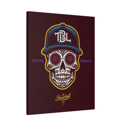 Beisbol Sugar Skull Series_Player 1 Wall Art Canvas_Coffee