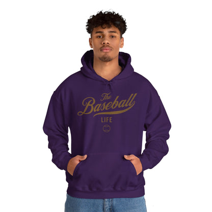 The Baseball Life Hoodie_Old Gold Print