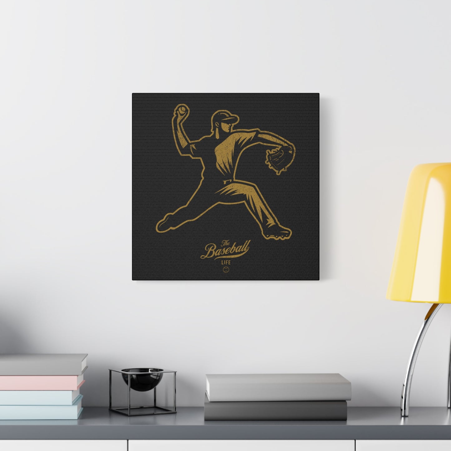 Pitcher Icon Wall Art Canvas_Black