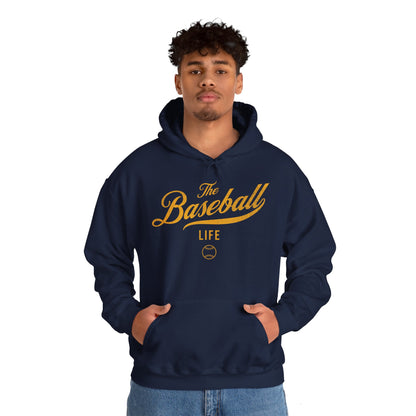 The Baseball Life Hoodie_Yellow Gold Print