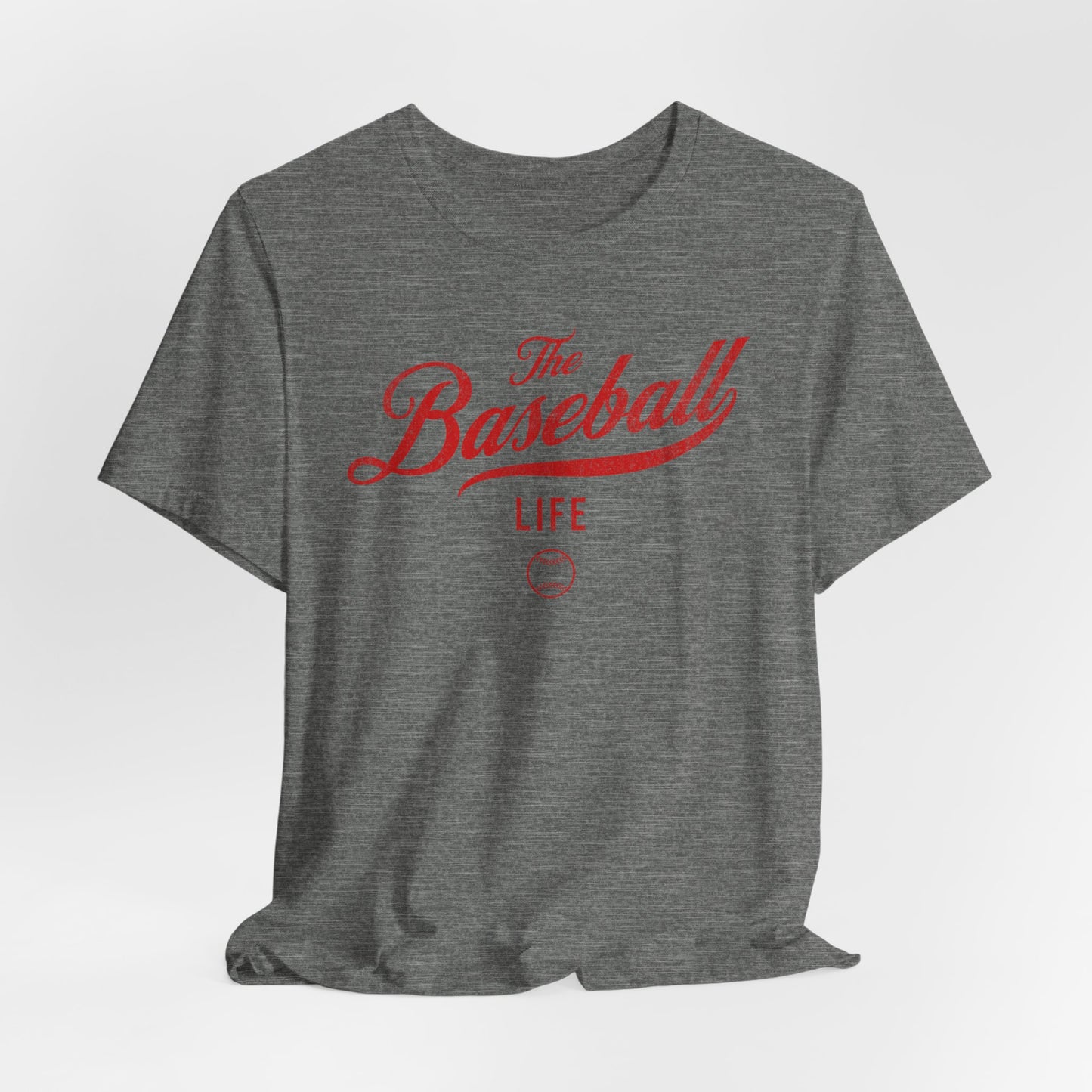 The Baseball Life Classic Script T-Shirt_Red Print