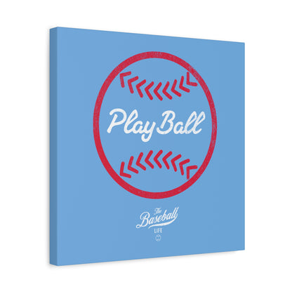 Play Ball Graphic Baseball Wall Art Canvas_Carolina Blue