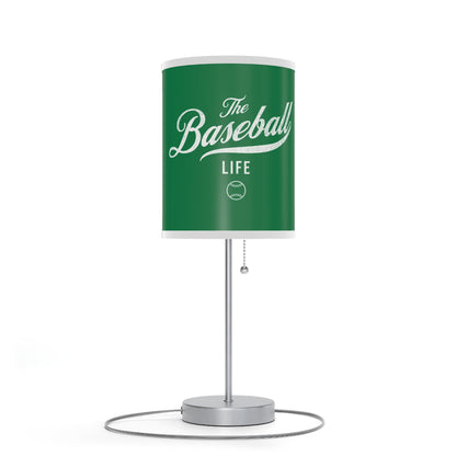 Table Lamp_Green w White Print