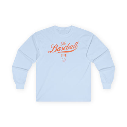 The Baseball Life Long Sleeve T-Shirt_Orange Print