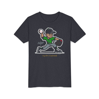 Youth Baseball T-Shirt_My Life is Baseball (Green)