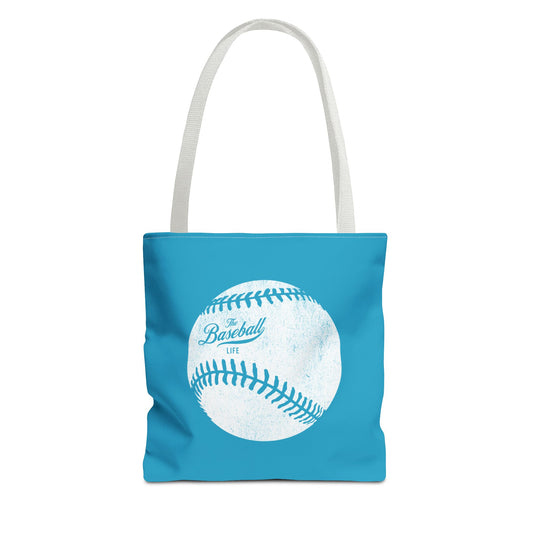 Weathered Baseball Tote Bag_Turquoise