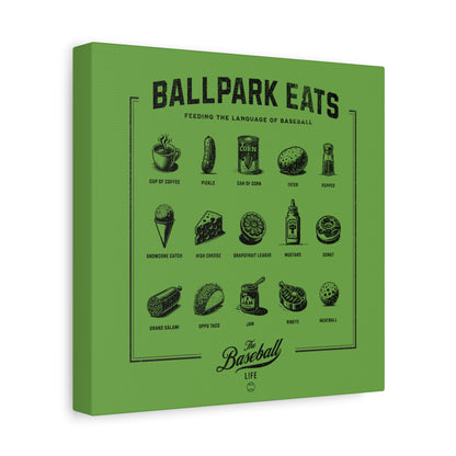 Ballpark Eats_Feeding the Language of Baseball Wall Art Canvas_Grass Green