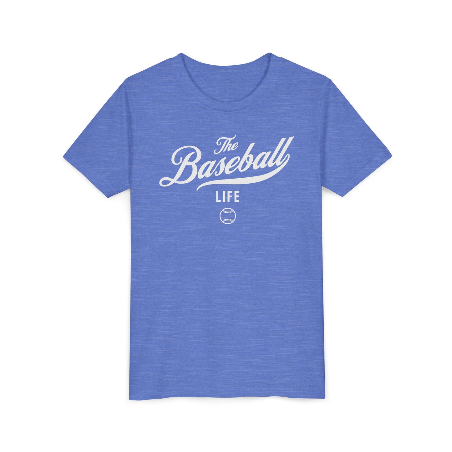 Youth The Baseball Life Classic Script T-Shirt_White Print