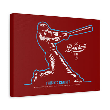 This Kid Can Hit  Wall Art Canvas_Cardinal Red