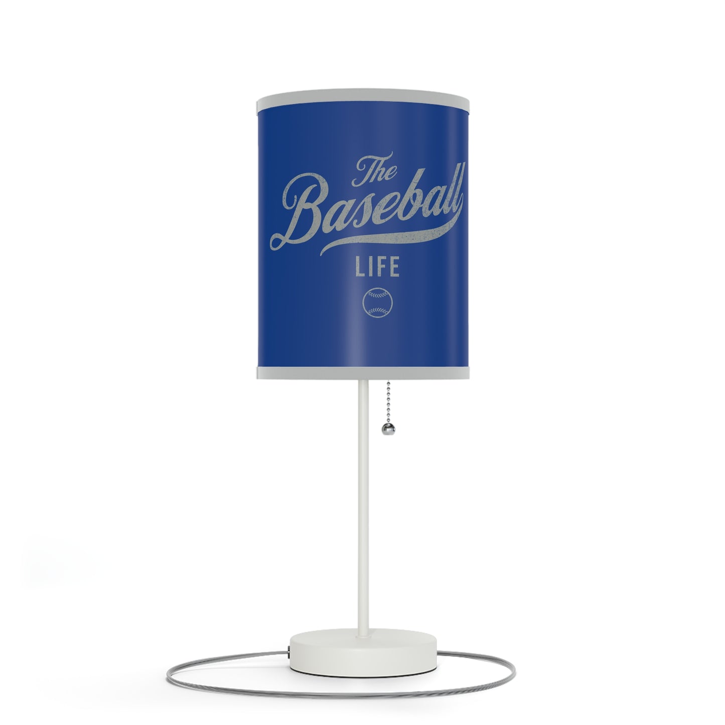 Table Lamp_Royal Blue w Silver Gray Print