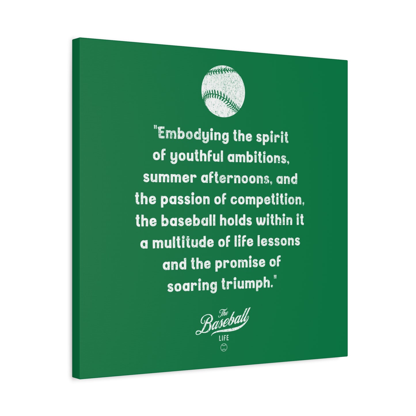 The Baseball Life "Verse" Wall Art Canvas_Green