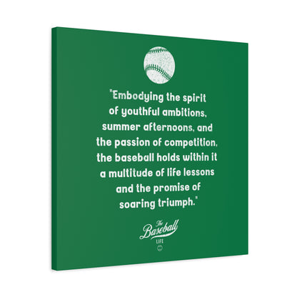 The Baseball Life "Verse" Wall Art Canvas_Green