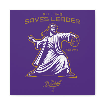 Jesus All-Time Saves Leader Wall Art Canvas_Purple