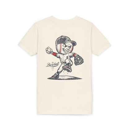 Youth Mr. Baseball Mascot Pitching T-Shirt