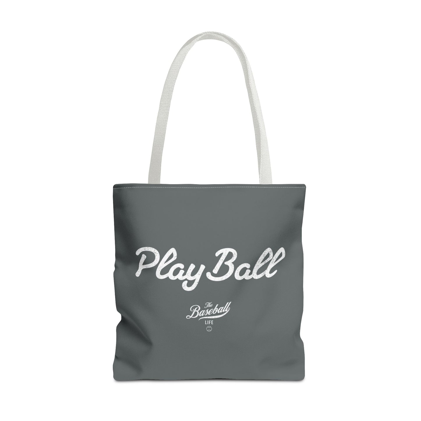 Play Ball Tote Bag_Dark Gray with White Print