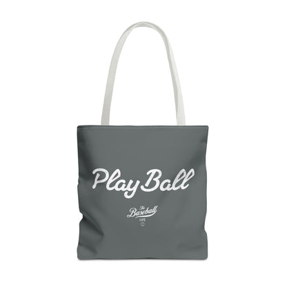 Play Ball Tote Bag_Dark Gray with White Print