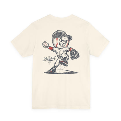 Mr. Baseball Mascot Pitching T-Shirt