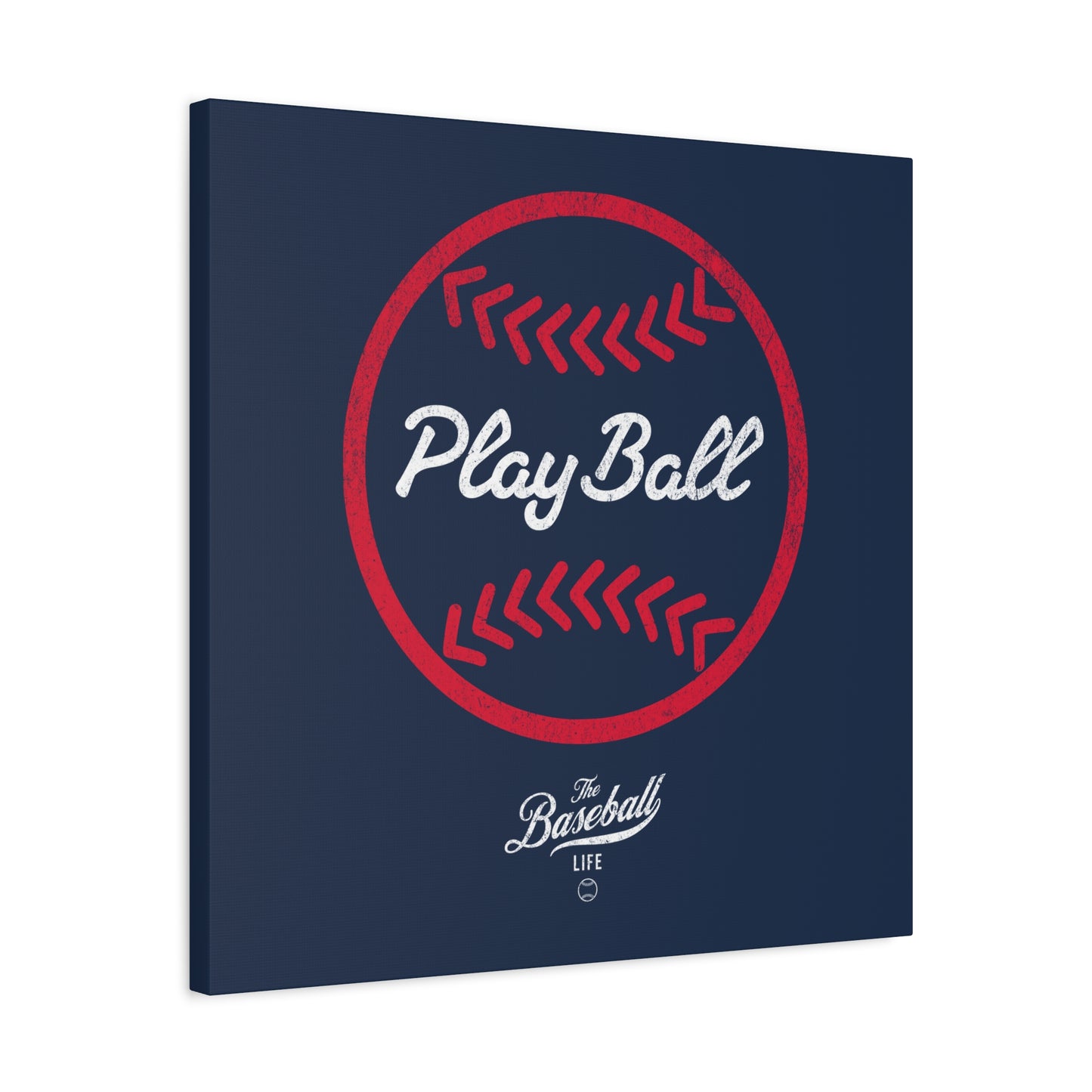 Play Ball Graphic Baseball Wall Art Canvas_Navy