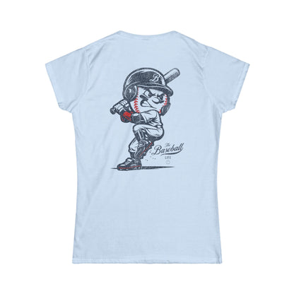 Women's Mr. Baseball Mascot Batting T-Shirt
