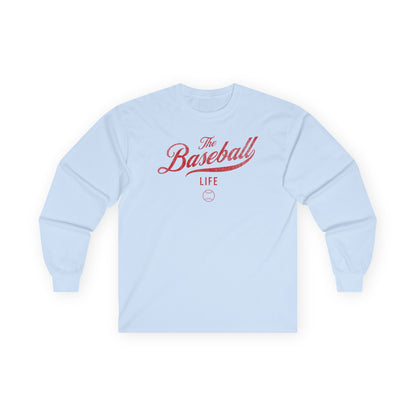 The Baseball Life Long Sleeve T-Shirt_Red Print
