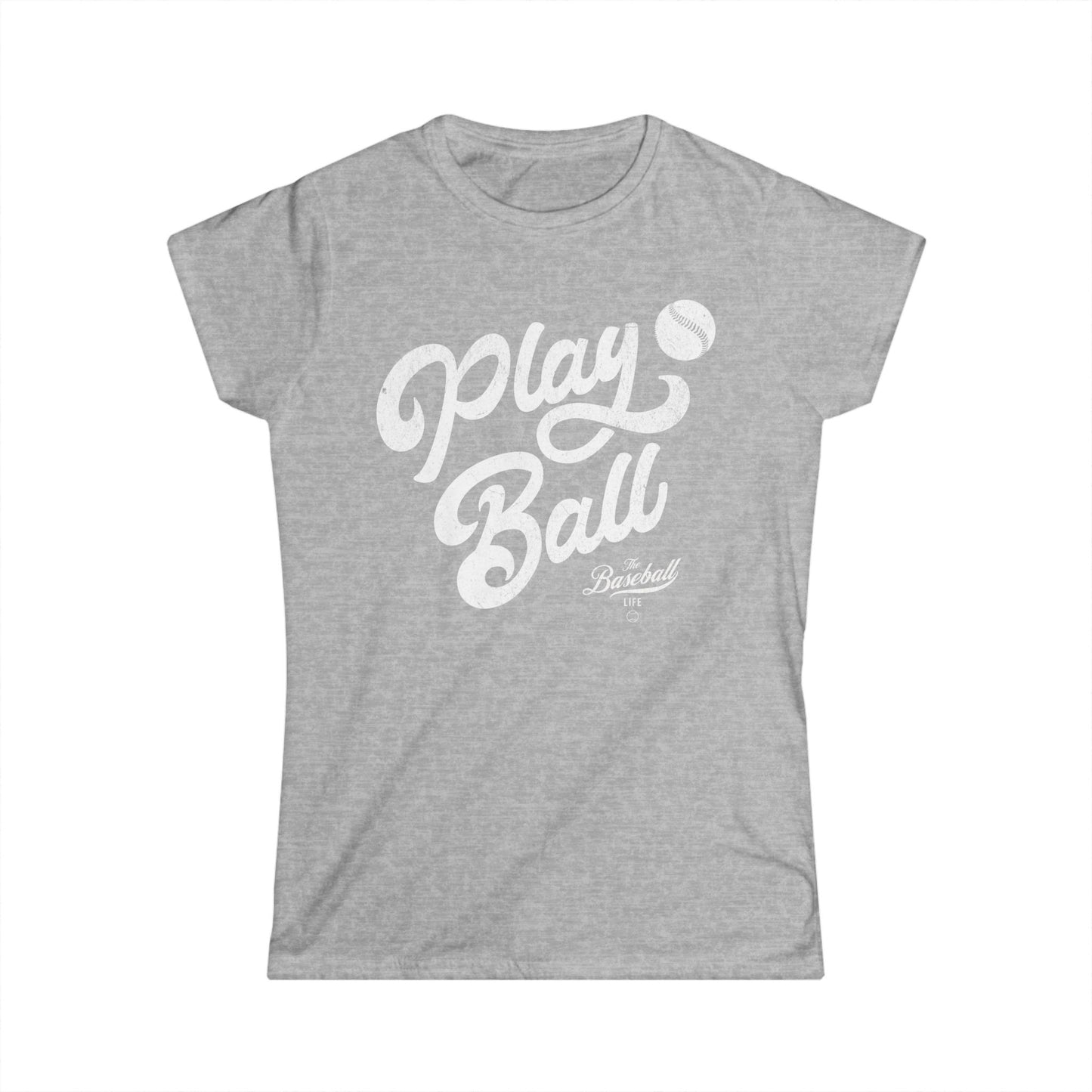Women's Play Ball Script Baseball T-Shirt