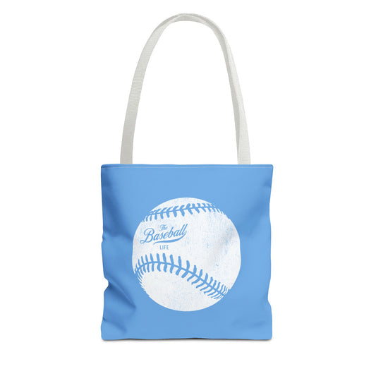 Weathered Baseball Tote Bag_Carolina Blue