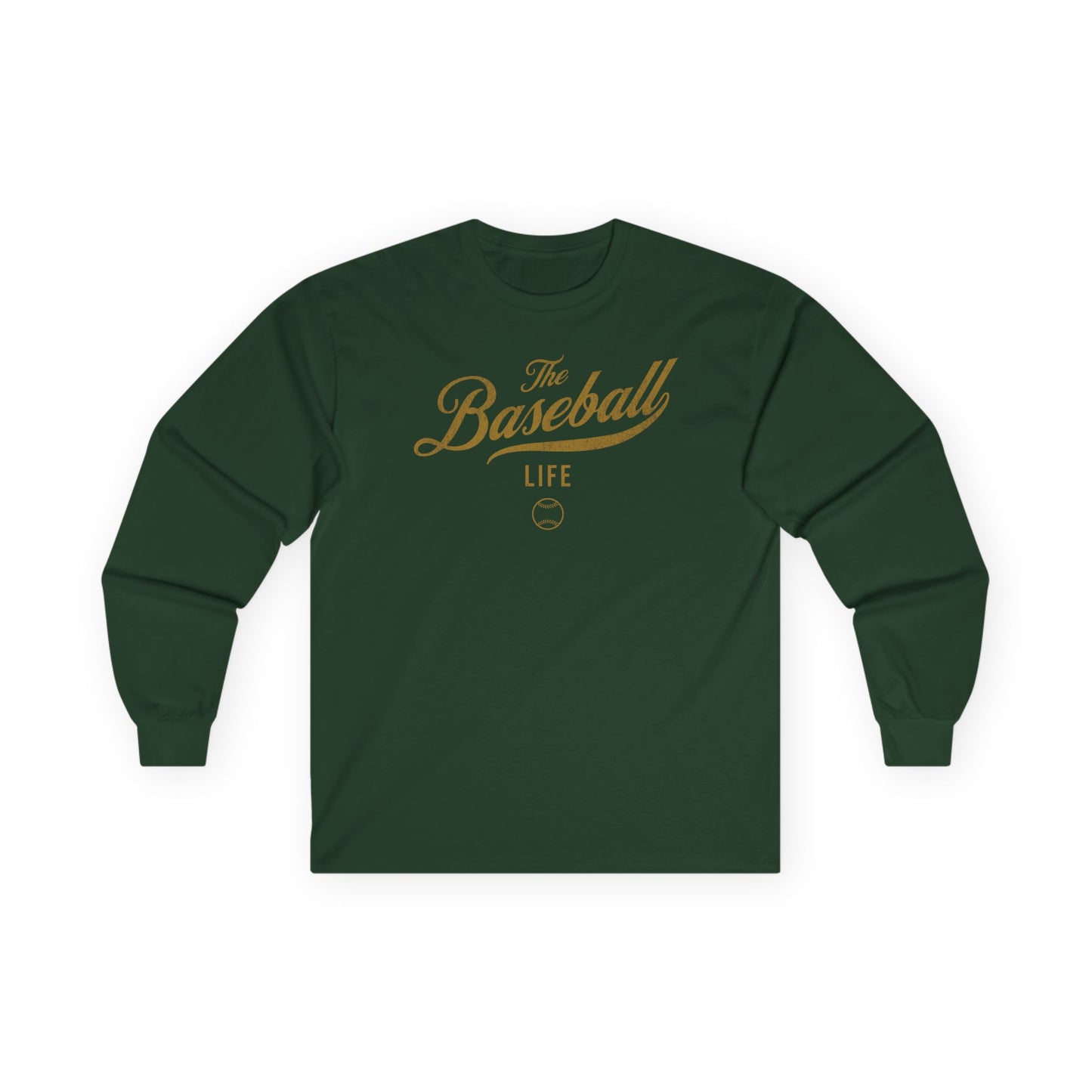 The Baseball Life Long Sleeve T-Shirt_Old Gold Print