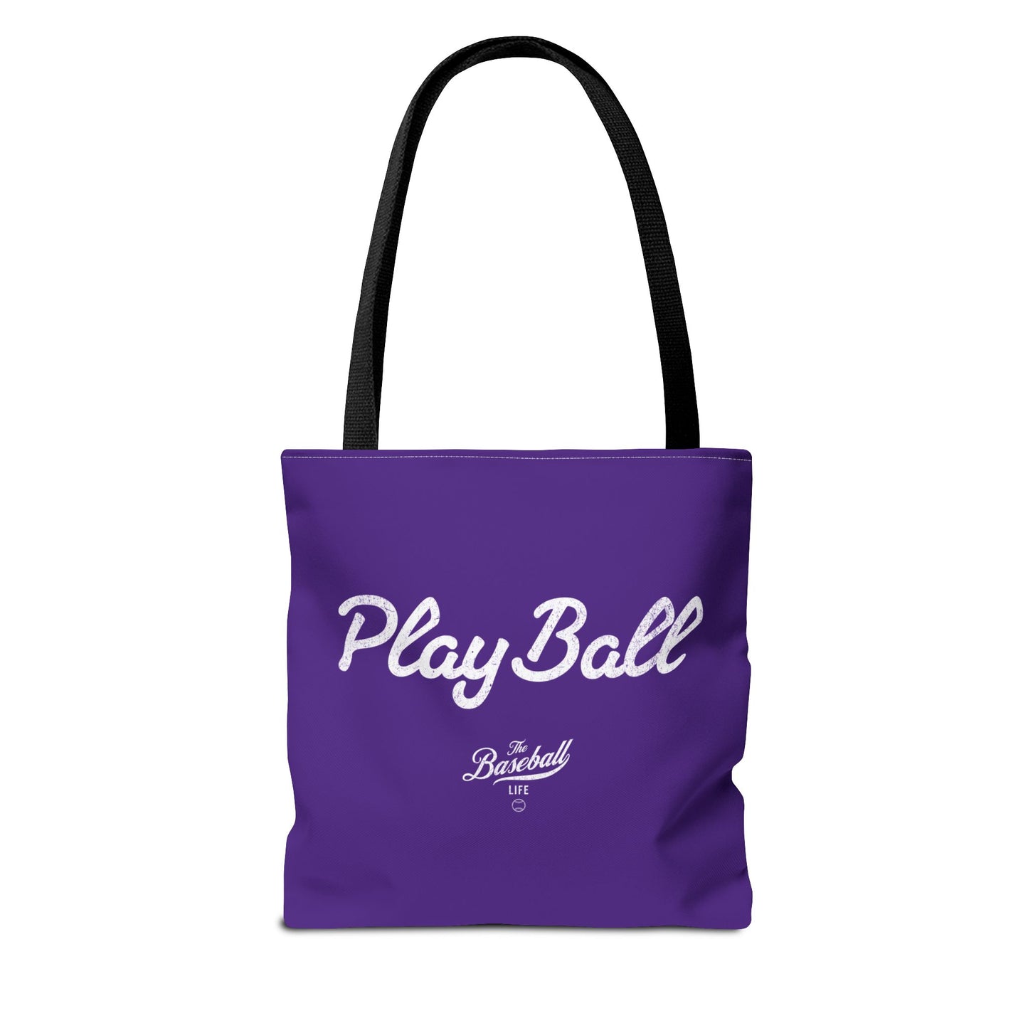 Play Ball Tote Bag_Purple with White Print