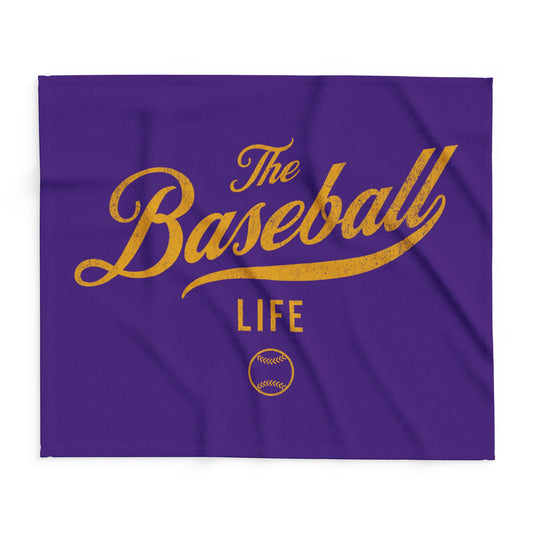 Fleece Blanket_Purple w Yellow Gold Print