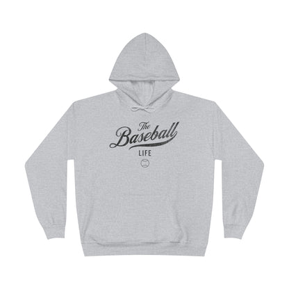 The Baseball Life Hoodie w/Grommets_Black Print