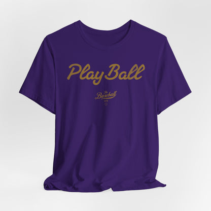 Play Ball_Old Gold Print T-Shirt