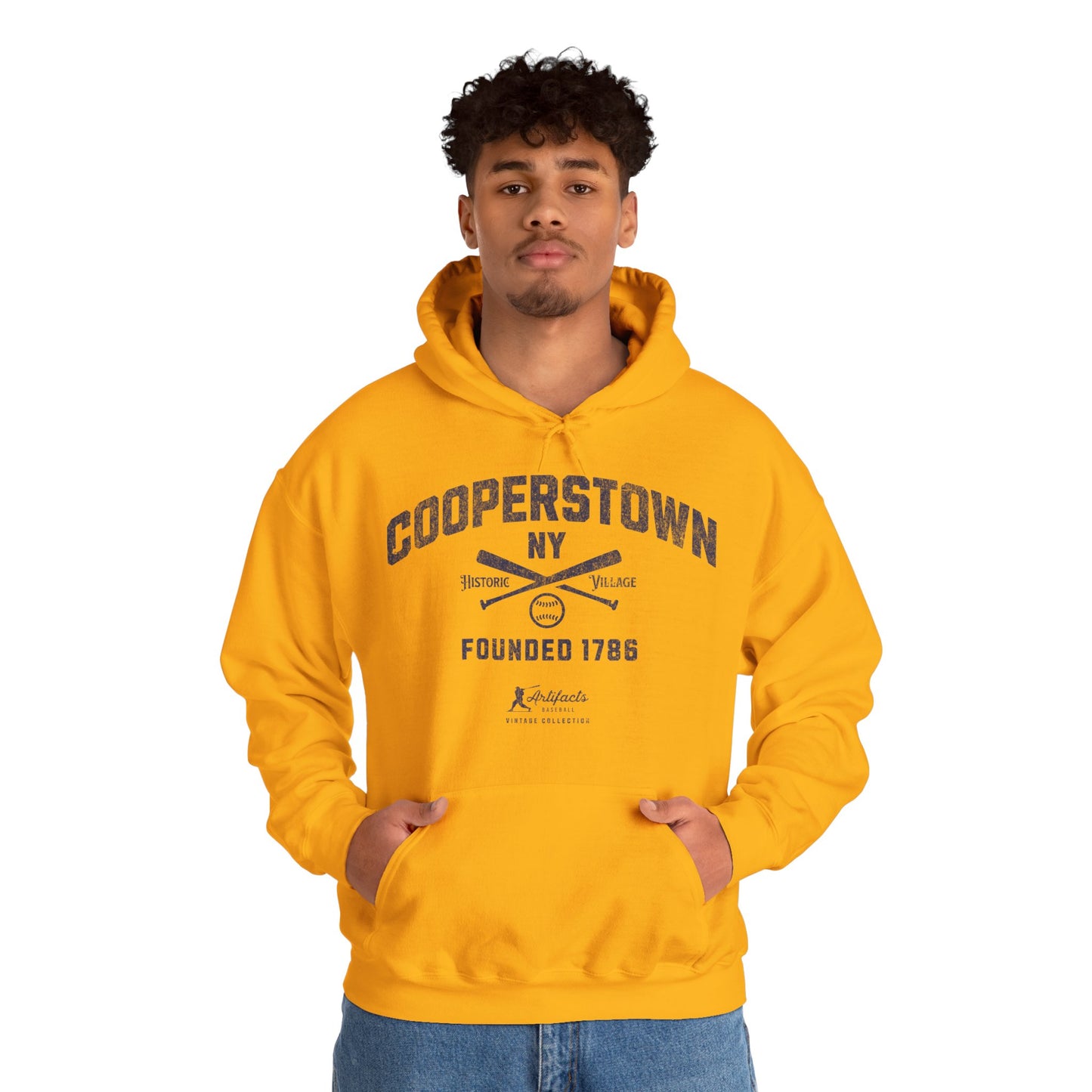 Cooperstown, NY Hoodie - Navy Print