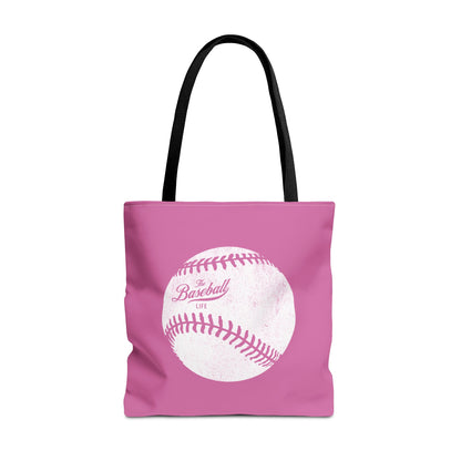 Weathered Baseball Tote Bag_Bubble Gum