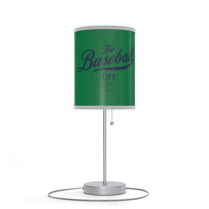 Table Lamp_Green w Navy Print
