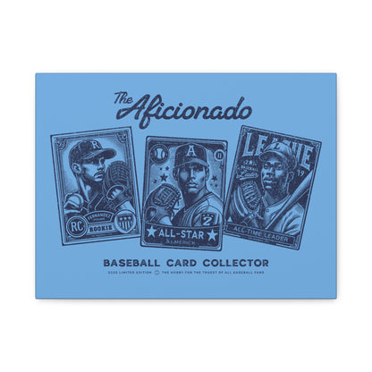 The Aficionado Baseball Card Collector Wall Art Canvas_Carolina Blue