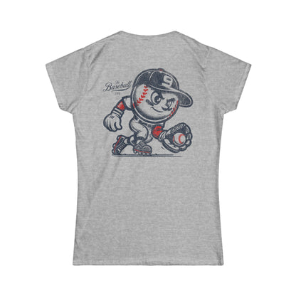 Women's Mr. Baseball Mascot Fielding T-Shirt
