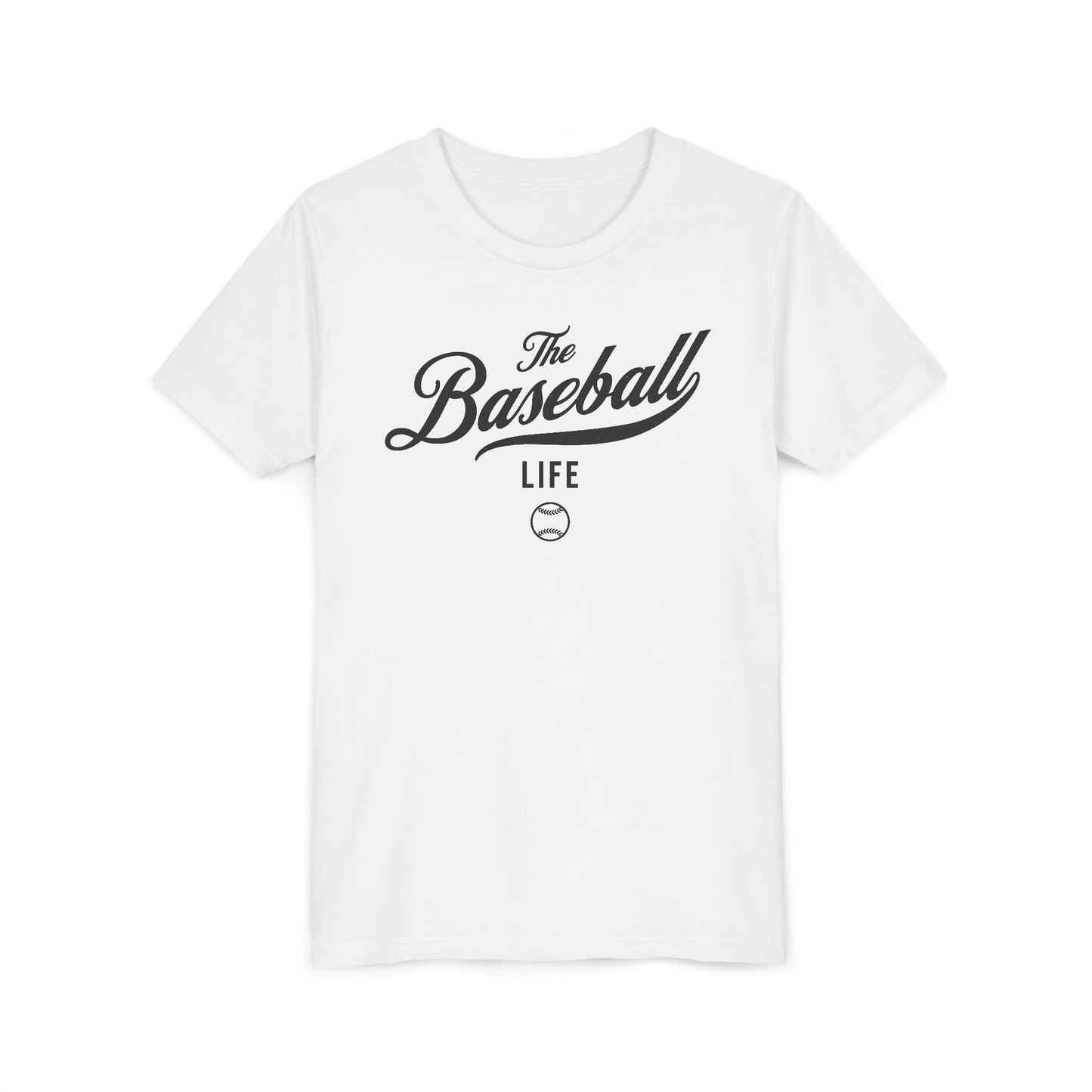 Youth The Baseball Life Classic Script T-Shirt_Black Print