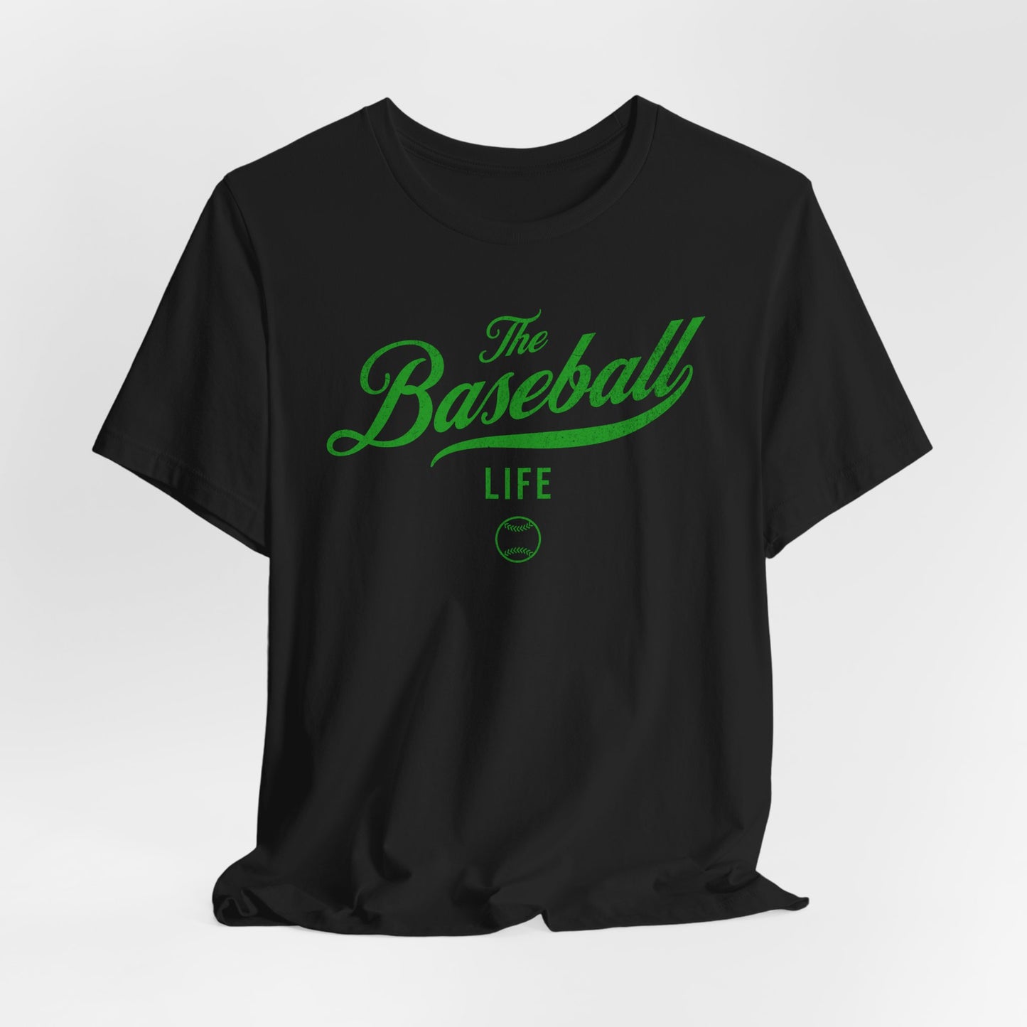 The Baseball Life Classic Script T-Shirt_Green Print