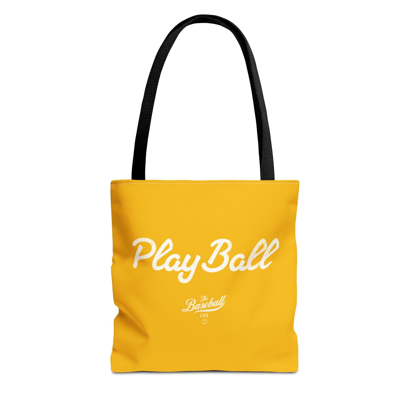 Play Ball Tote Bag_Yellow Gold with White Print