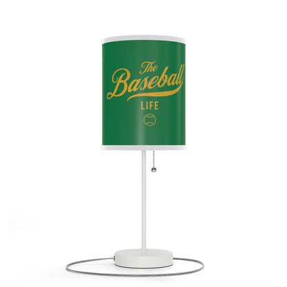 Table Lamp_Green w Yellow Gold Print