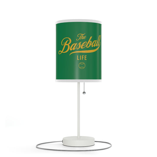 Table Lamp_Green w Yellow Gold Print