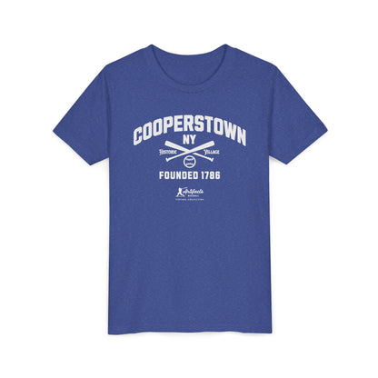 Youth Cooperstown NY White Print_Artifacts Baseball Collection T-Shirt